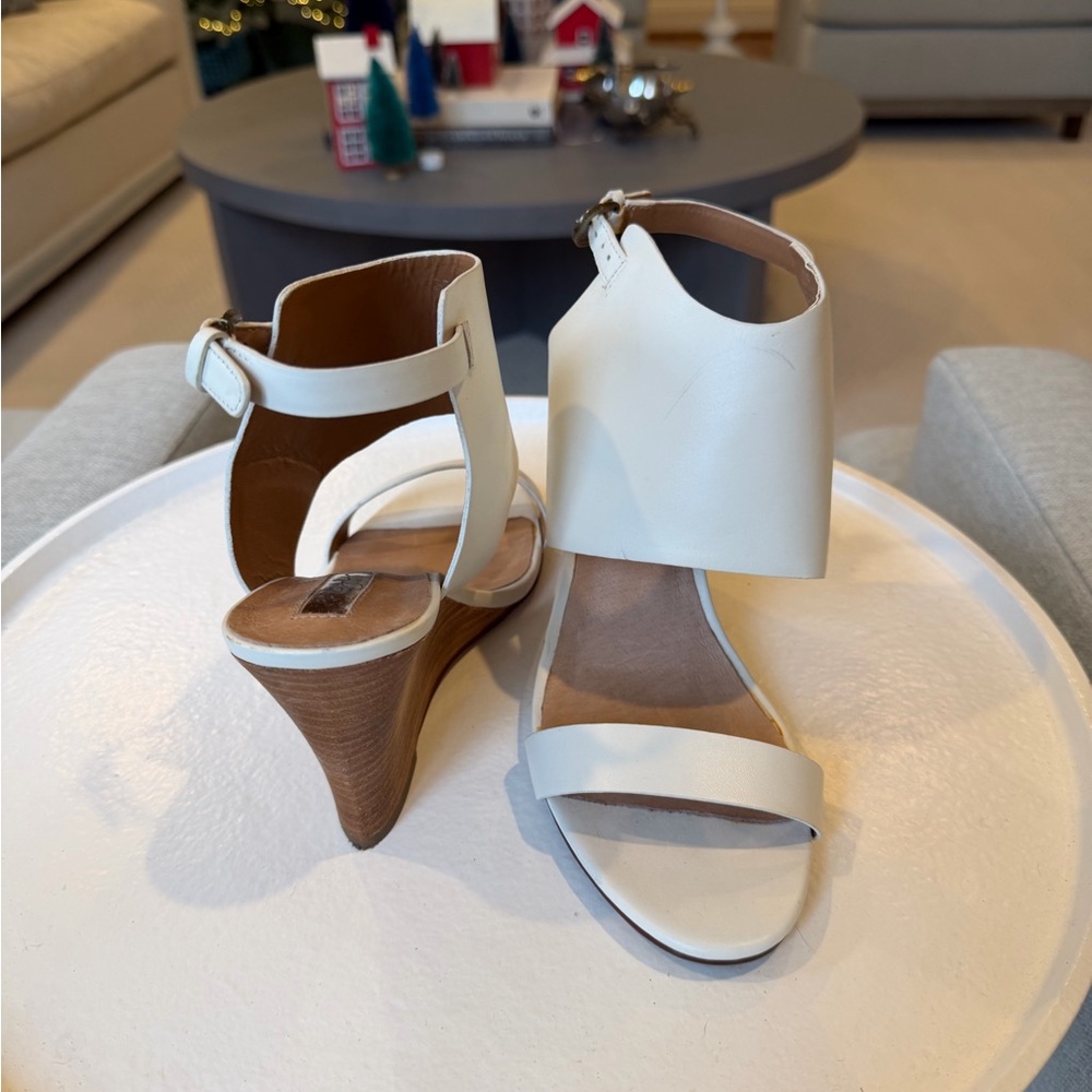 Halogen Cream Wedge Sandals